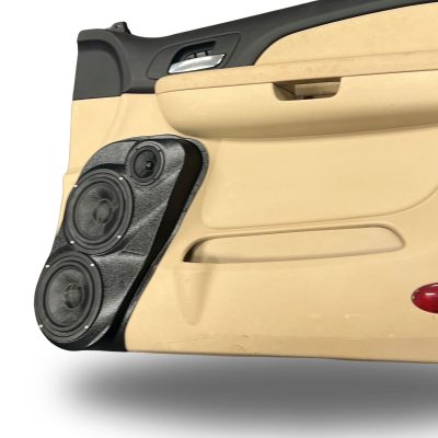Front Door Custom Speaker Pods for the 2007-2009 Cadillac Escalade Chevrolet Avalanche Tahoe Silverado Suburban GMC Yukon Sierra to hold Dual 6.5 in and 3.5 in speakers for car audio installation upgrade