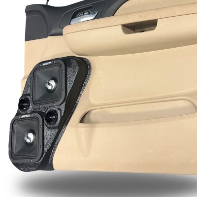Front Door Custom Speaker Pods for the 2007-2009 Cadillac Escalade Chevrolet Avalanche Tahoe Silverado Suburban GMC Yukon Sierra to hold Dual 7.0 in and Dual 2.0 in speakers for car audio installation upgrade