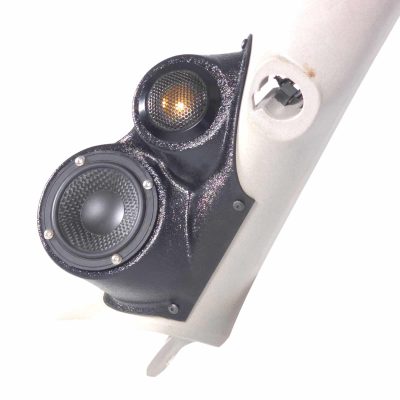 A-Pillar Custom Speaker Pods for the 2007-2009 Cadillac Escalade Chevrolet Avalanche Tahoe Silverado Suburban GMC Yukon Sierra to hold 3.5 in and 2.0 in  speakers for car audio installation upgrade