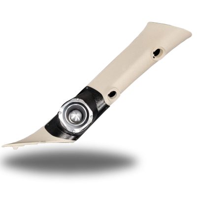 A-Pillar Custom Speaker Pods for the 2007-2009 Cadillac Escalade Chevrolet Avalanche Tahoe Silverado Suburban GMC Yukon Sierra to hold 4.0 in speakers for car audio installation upgrade