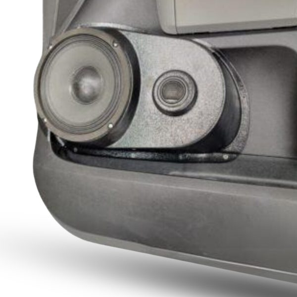 right ortho Speaker Upgrade for the Front Door of your 2007-2013 Toyota Tundra. Easy installation of a 8" Midrange and Tweeter for the most powerful car stereo possible.