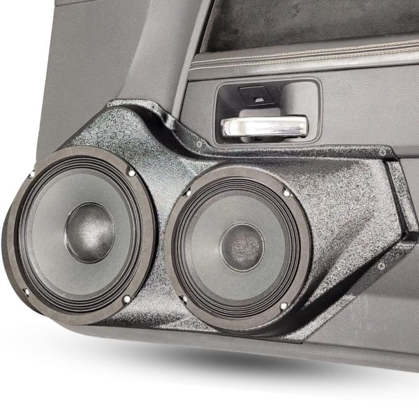 right ortho Speaker Upgrade for the Front Door of your 2008-2014 Dodge Challenger. Easy installation of a 8" and 6.5" Midrange for the most powerful car stereo possible.