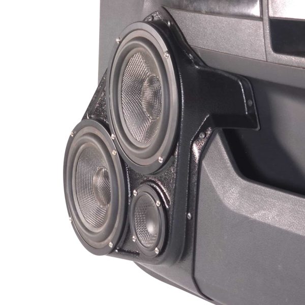 Front Door Custom Speaker Pods for the 2008-2010 Dodge Charger to hold Dual 6.5 in and 3.5 in speakers for car audio installation upgrade