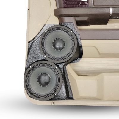 Front Door Custom Speaker Pods for the 2009-2018 Dodge Ram to hold Dual 8.0 in  speakers for car audio installation upgrade