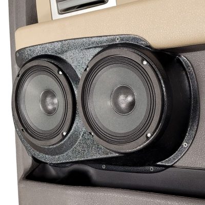 Rear Door Custom Speaker Pods for the 2009-2014 Ford F-150 to hold Dual 6.5 in speakers for car audio installation upgrade