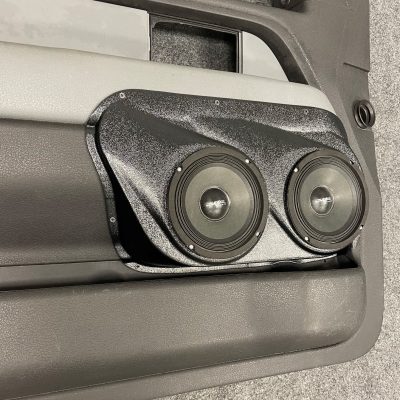 Front Door Custom Speaker Pods for the 2009-2014 Ford F-150 to hold Dual 6.5 in  speakers for car audio installation upgrade
