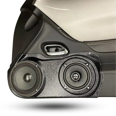 Front Door Custom Speaker Pods for the 2010-2015 Chevrolet Camaro to hold 6.5 in and 5.25 in  speakers for car audio installation upgrade
