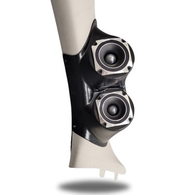 A-Pillar Custom Speaker Pods for the 2010-2017 Chevrolet Equinox GMC Terrain to hold Dual 3.5 in speakers for car audio installation upgrade