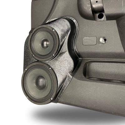 Front Door Custom Speaker Pods for the 2010-2013 Chevrolet Silverado GMC Sierra to hold 8.0 in and 6.5 in  speakers for car audio installation upgrade