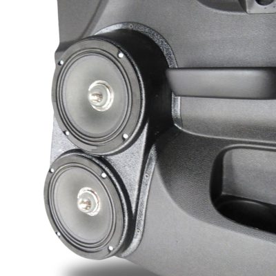 Front Door Custom Speaker Pods for the 2010-2013 Chevrolet Silverado GMC Sierra to hold Dual 6.5 in speakers for car audio installation upgrade