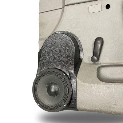Front Door Custom Speaker Pods for the 2010-2013 Chevrolet Silverado GMC Sierra to hold 8.0 in speakers for car audio installation upgrade