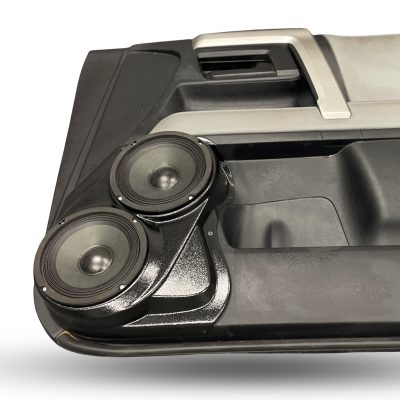 Front Door Custom Speaker Pods for the 2010-2023 Toyota 4Runner to hold Dual 6.5 in speakers for car audio installation upgrade