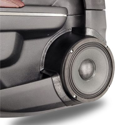 Rear Door Custom Speaker Pods for the 2011-2023 Chrysler 300C Dodge Charger to hold 8.0 in speakers for car audio installation upgrade