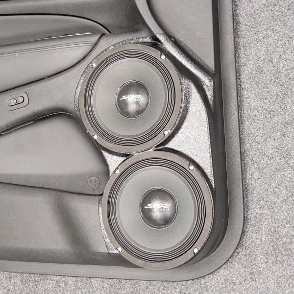Front Door Custom Speaker Pods for the 2011-2023 Dodge Durango Jeep GrandCherokee to hold Dual 8.0 in speakers for car audio installation upgrade