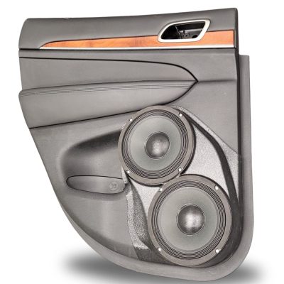 Rear Door Custom Speaker Pods for the 2011-2021 Jeep GrandCherokee to hold Dual 8.0 in speakers for car audio installation upgrade