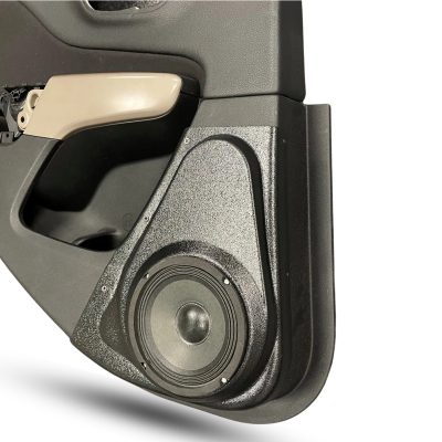 Rear Door Custom Speaker Pods for the 2014-2023 Jeep Cherokee to hold 6.5 in speakers for car audio installation upgrade