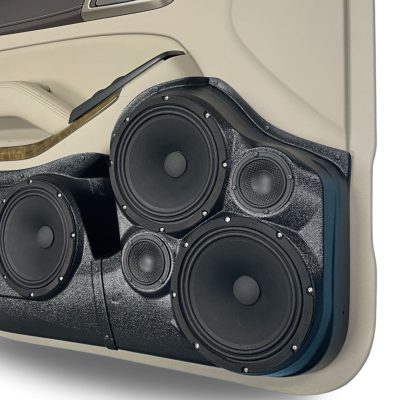 Front Door Custom Speaker Pods for the 2015-2020 Chevrolet Suburban Chevrolet Tahoe GMC Yukon to hold Dual 8.0 in and Dual 3.5 in  speakers for car audio installation upgrade