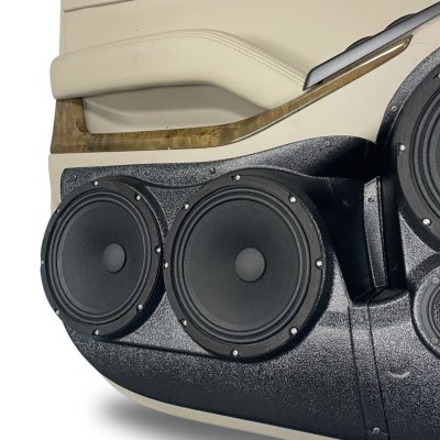 Front Door Custom Speaker Pods for the 2015-2020 Chevrolet Suburban Chevrolet Tahoe GMC Yukon to hold Dual 8.0 in speakers for car audio installation upgrade