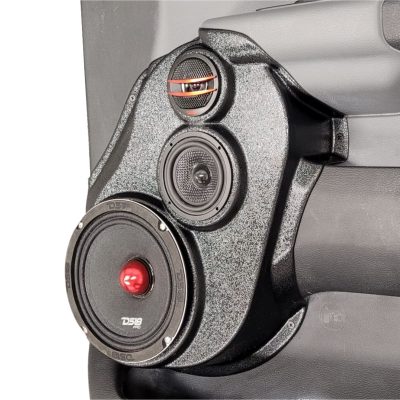 Front Door Custom Speaker Pods for the 2019-2025 Dodge Ram to hold 6.5 in and 3.5 in and 2.0 in  speakers for car audio installation upgrade
