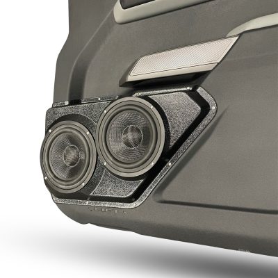 Front Door Custom Speaker Pods for the 2021-2023 Ford Bronco to hold Dual 6.5 in speakers for car audio installation upgrade