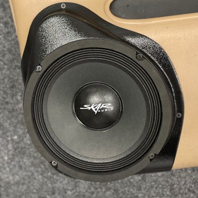 Front Door Custom Speaker Pods for the 1998-2000 Dodge Dakota Durango to hold 8.0 in speakers for car audio installation upgrade