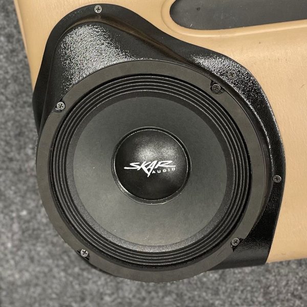 Front Door Custom Speaker Pods for the 1998-2000 Dodge Dakota Durango to hold 8.0 in speakers for car audio installation upgrade