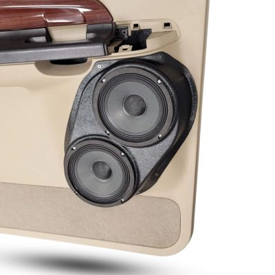 Rear Door Custom Speaker Pods for the 1999-2007 Ford Excursion to hold Dual 6.5 in speakers for car audio installation upgrade