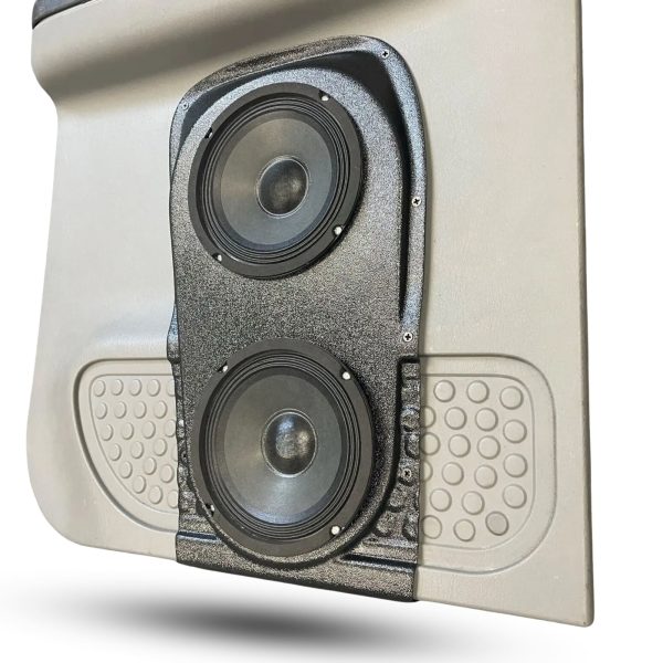 right ortho Speaker Upgrade for the Rear Door of your 1999-2007 Ford F250, F350. Easy installation of a Dual 6.5" Midrange for the most powerful car stereo possible.