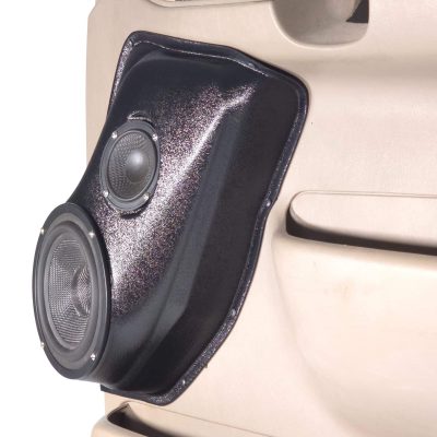 Front Door Custom Speaker Pods for the 1999-2007 Ford Excursion F-250F-350 to hold 6.5 in and 3.5 in speakers for car audio installation upgrade