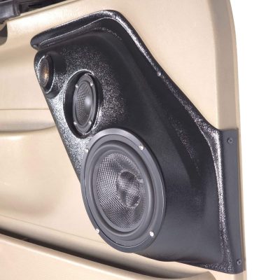 Front Door Custom Speaker Pods for the 1999-2007 Ford Excursion F-250F-350 to hold 6.5 in and 3.5 in and 2.0 in  speakers for car audio installation upgrade