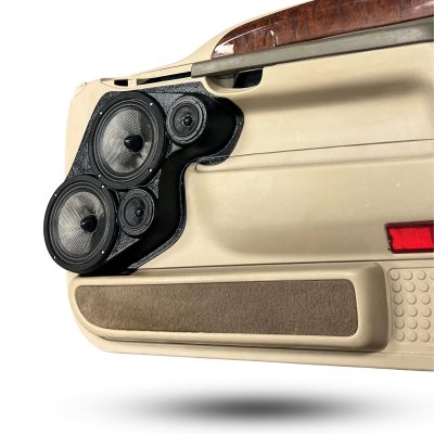 Front Door Custom Speaker Pods for the 1999-2007 Ford Excursion F-250F-350 to hold Dual 8.0 in and Dual 3.5 in speakers for car audio installation upgrade