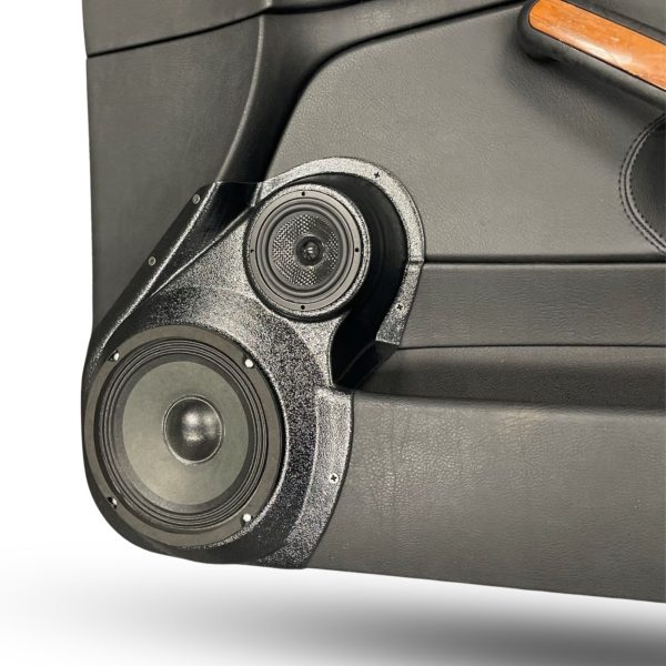 Front Door Custom Speaker Pods for the 1999-2004 Volkswagen Jetta to hold 6.5 in and 3.5 in  speakers for car audio installation upgrade