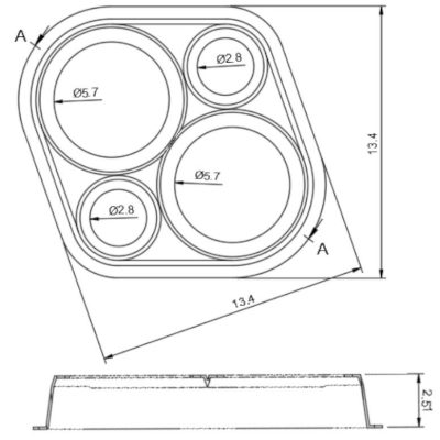 Universal Custom Speaker Pods for the Universal Universal,SelectYourVehicle Universal to hold Dual 6.5 in and Dual 3.5 in speakers for car audio installation upgrade