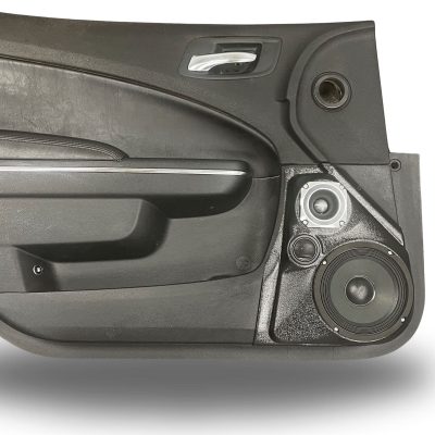 Front Door Custom Speaker Pods for the 2011-2023 Chrysler 300C Dodge Charger to hold 6.5 in and 3.5 in and 2.0 in speakers for car audio installation upgrade