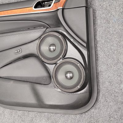 Front Door Custom Speaker Pods for the 2011-2023 Dodge Durango Jeep GrandCherokee to hold Dual 6.5 in speakers for car audio installation upgrade