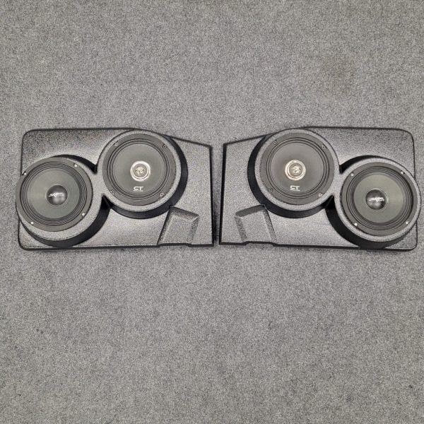 Rear Deck Custom Speaker Pods for the 1992-1996 Chevrolet Caprice Impala to hold Dual 6.5 in speakers for car audio installation upgrade