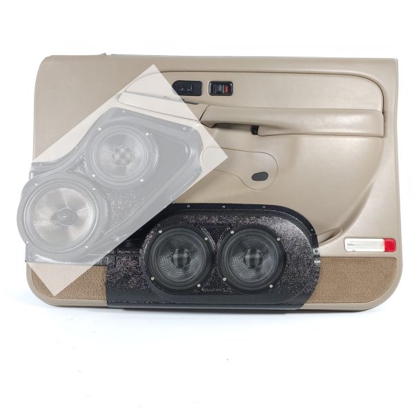 top center Speaker Upgrade for the Front Door of your 2000-2006 Chevrolet Tahoe, Suburban, Avalanche, Silverado. GMC Yukon, Sierra. Cadillac Escalade. Easy installation of a Dual 6.5" Midrange for the most powerful car stereo possible.