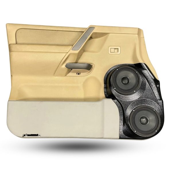 Front Door Custom Speaker Pods for the 2004-2007 Infiniti QX56 Nissan Armada Titan to hold 6.5 in speakers for car audio installation upgrade