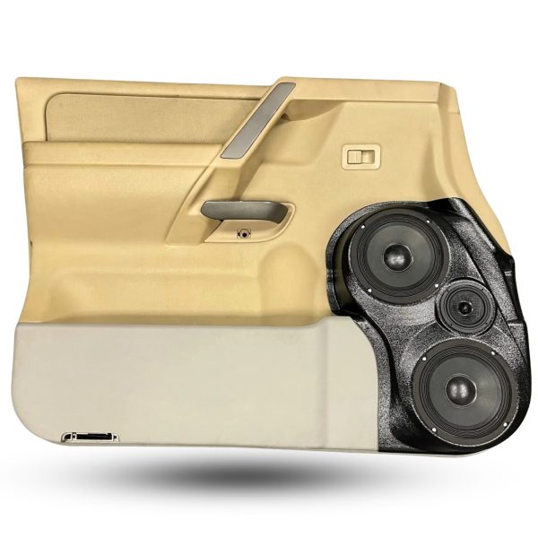 Front Door Custom Speaker Pods for the 2004-2007 Infiniti QX56 Nissan Armada Titan to hold 6.5 in speakers for car audio installation upgrade