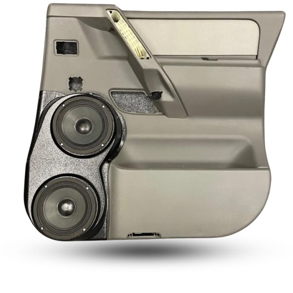 Rear Door Custom Speaker Pods for the 2004-2007 Infiniti QX56 Nissan Armada Titan to hold Dual 6.5 in speakers for car audio installation upgrade