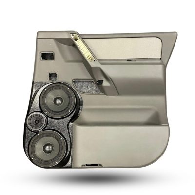 Rear Door Custom Speaker Pods for the 2004-2007 Infiniti QX56 Nissan Armada Titan to hold Dual 6.5 in and 3.5 in speakers for car audio installation upgrade