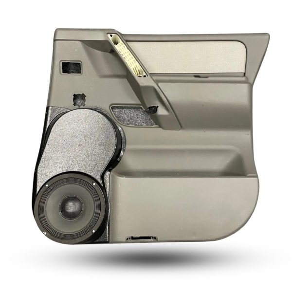 Rear Door Custom Speaker Pods for the 2004-2007 Infiniti QX56 Nissan Armada Titan to hold 8.0 in speakers for car audio installation upgrade