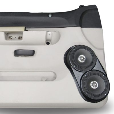 Front Door Custom Speaker Pods for the 2007-2009 Chevrolet Silverado GMC Sierra to hold Dual 6.5 in speakers for car audio installation upgrade
