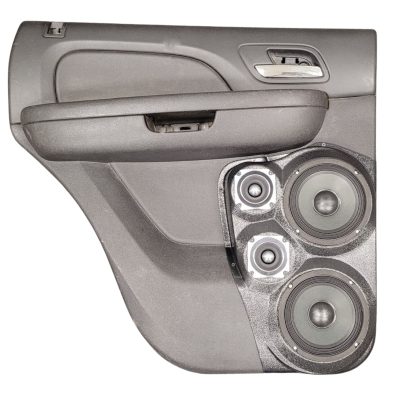 Rear Door Custom Speaker Pods for the 2007-2009 Cadillac Escalade Chevrolet Avalanche Tahoe Silverado Suburban GMC Yukon Sierra to hold Dual 6.5 in and Dual 3.5 in  speakers for car audio installation upgrade