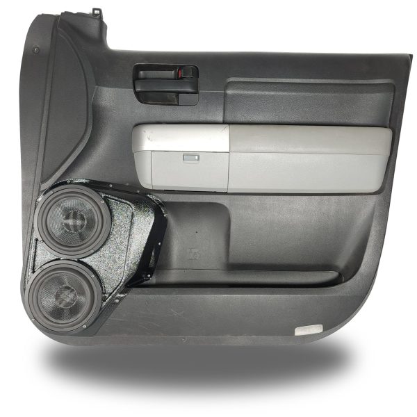 top center Speaker Upgrade for the Front Door of your 2007-2013 Toyota Tundra. Easy installation of a Dual 6.5" Midrange for the most powerful car stereo possible.