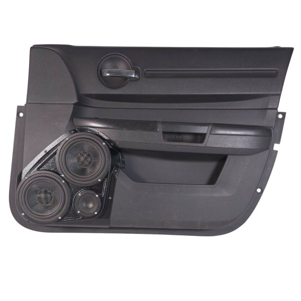 Front Door Custom Speaker Pods for the 2008-2010 Dodge Charger to hold Dual 6.5 in and 3.5 in speakers for car audio installation upgrade