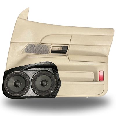 Front Door Custom Speaker Pods for the 2003-2008 Ford CrownVictoria Mercury GrandMarquis Marauder to hold Dual 6.5 in speakers for car audio installation upgrade