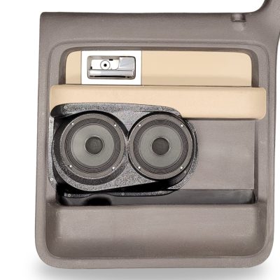 Rear Door Custom Speaker Pods for the 2009-2014 Ford F-150 to hold Dual 6.5 in speakers for car audio installation upgrade