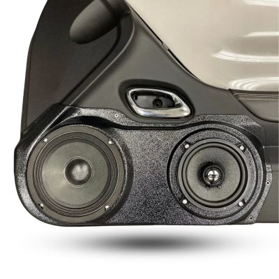 Front Door Custom Speaker Pods for the 2010-2015 Chevrolet Camaro to hold 6.5 in and 5.25 in  speakers for car audio installation upgrade