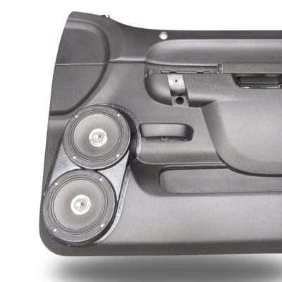 Front Door Custom Speaker Pods for the 2010-2013 Chevrolet Silverado GMC Sierra to hold Dual 6.5 in speakers for car audio installation upgrade